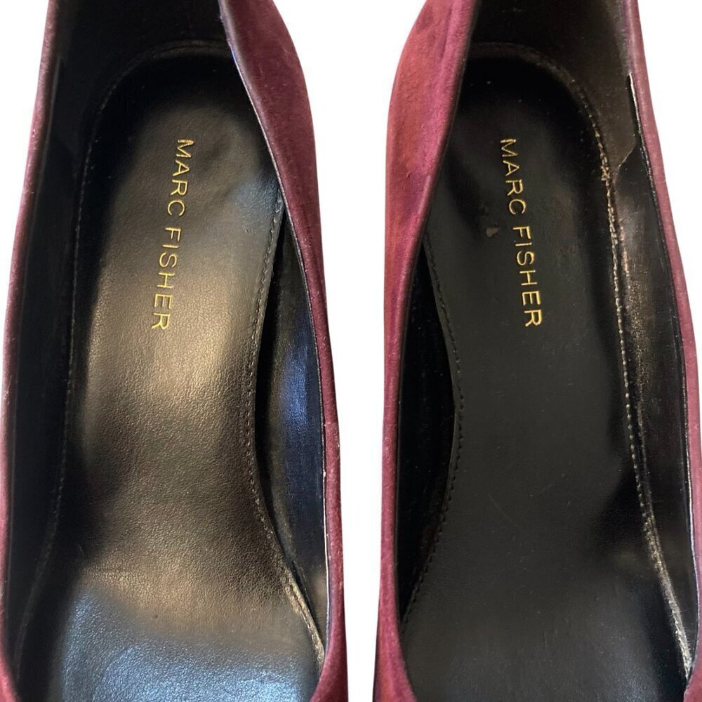 Marc Fisher Suede Pointed Toe Stacked Block Heel … - image 3